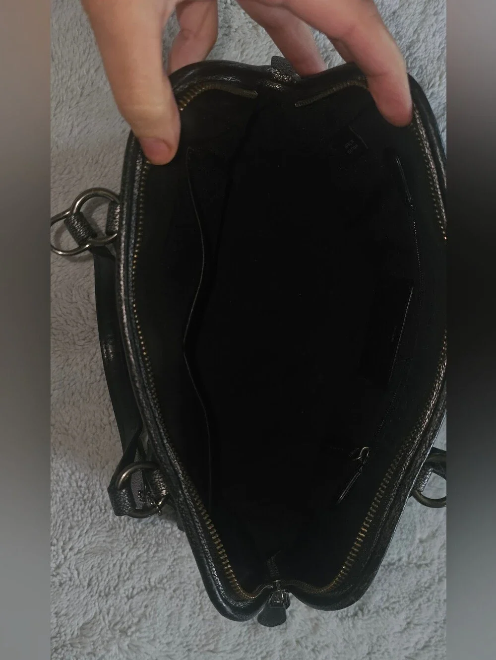 Coach Pebble Leather Gunmetal Nolita Satchel